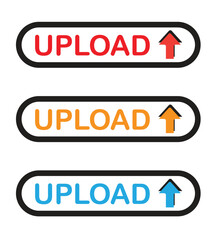 colorful upload buttons set