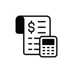 A filled style icon showing bookkeeping document