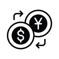 A glyph style icon of money exchange, easy to edit