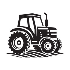 Obraz premium High-Quality black and white Tractor icon Vector Illustrations for Farm and Agriculture Design