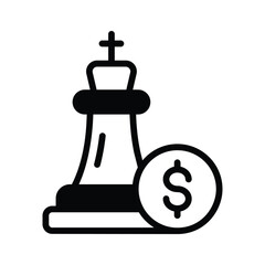 A customizable solid style icon of financial strategy