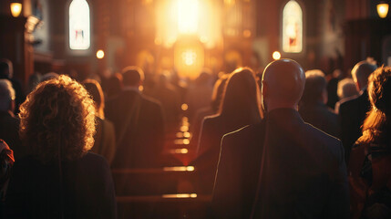 People Gathering for Easter Sunday Service: A Celebration of Hope