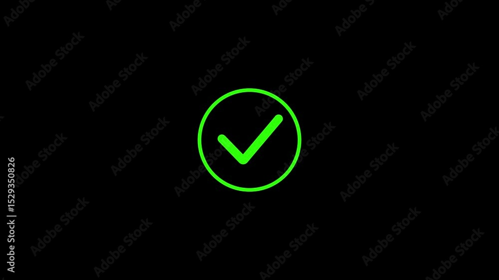 Poster animated green user icon in circle with black background represents account profile. profile user wi