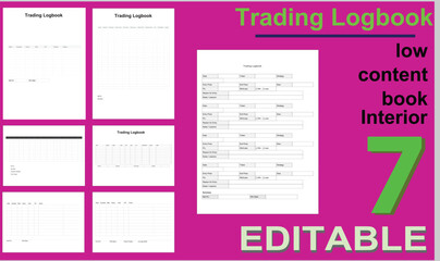 Editable Trading Logbook Templates for Professional Traders and Investors