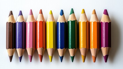 Row of colored pencils