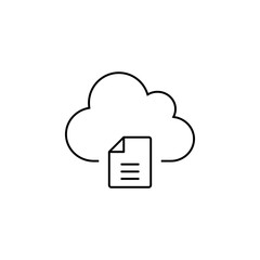 File Cloud Technology Line Icon