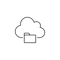Folder Cloud Technology Line Icon