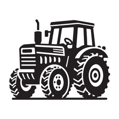 Obraz premium High-Quality black and white Tractor icon Vector Illustrations for Farm and Agriculture Design