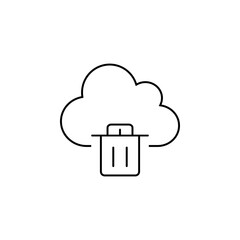 Trash Cloud Technology Line Icon
