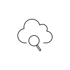Search Cloud Technology Line Icon