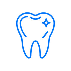 Sparkling white tooth outline icon