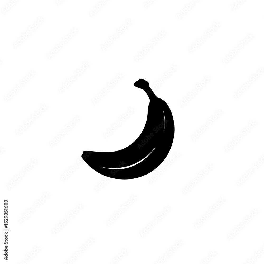 Aufkleber black icon of a banana representing fruit in a minimalist design style for digital applications and 