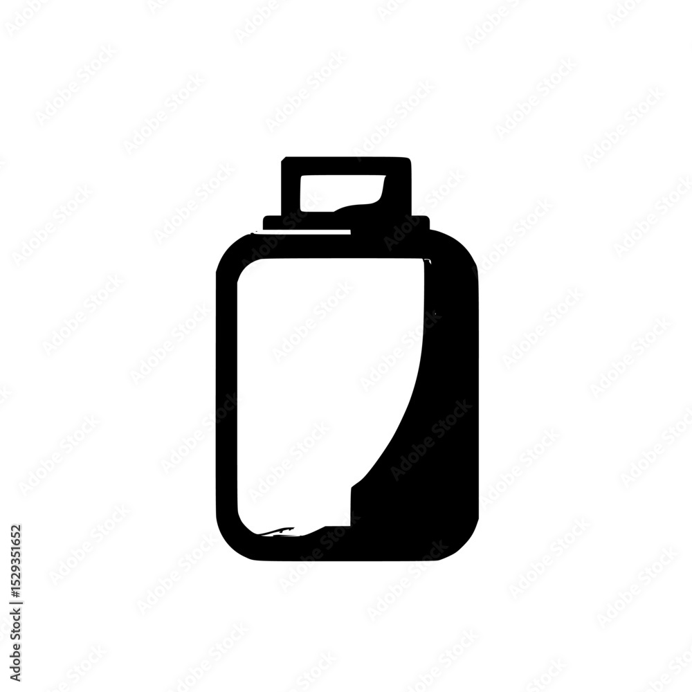 Poster simple black icon of a container, suitable for various applications in design and branding