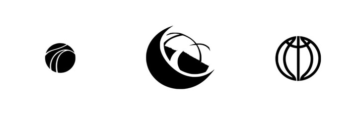 Black icons representing different recreational activities related to sports and leisure