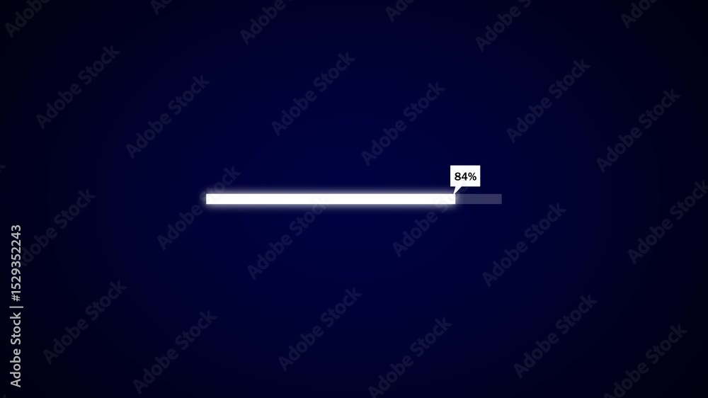 Poster loading or progress bar showing task completion status. animated progress bar displaying fifty eight
