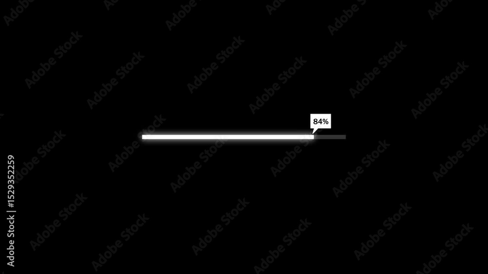 Poster loading or progress bar showing task completion status. animated progress bar displaying 58 percent 