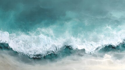Naklejka premium Ocean waves painting