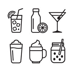 icons related to food and drinks