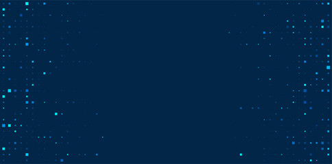 Digital technology background. Digital data square blue pattern pixel background