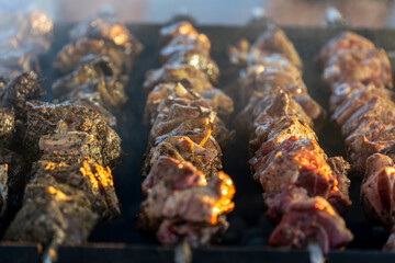 Lamb souvlaki grill at the Greek Glenti festival in Darwin.