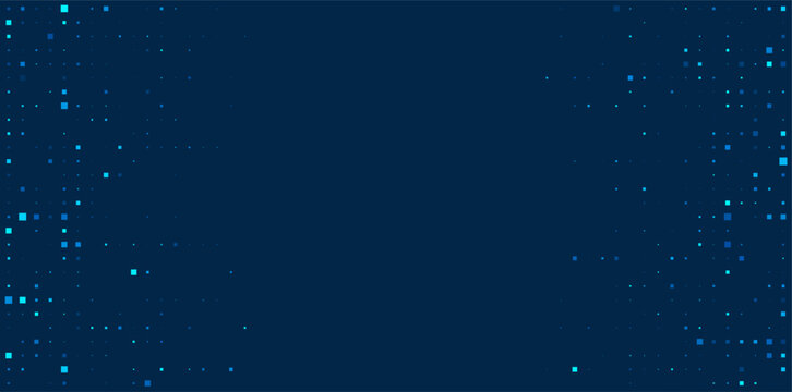 Digital technology background. Digital data square blue pattern pixel background