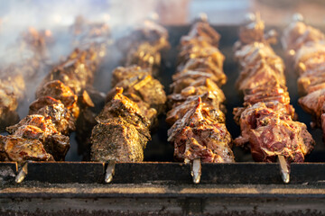 Lamb souvlaki grill at the Greek Glenti festival in Darwin.