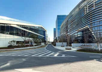 Modern Urban Architecture: A Captivating Street View of Futuristic Buildings