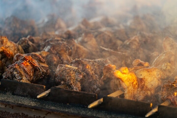 Lamb souvlaki grill at the Greek Glenti festival in Darwin.