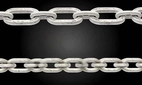A weathered metal chain against a dark background