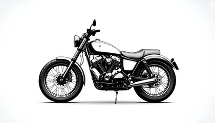 Classic Motorcycle Studio Shot.