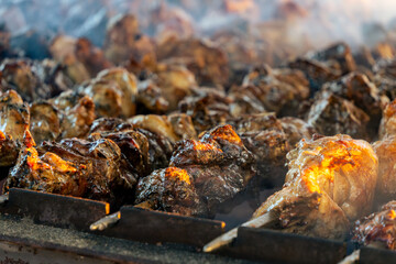 Lamb souvlaki grill at the Greek Glenti festival in Darwin.