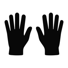 Fototapeta premium Silhouette of left and right gloves facing upwards on white background