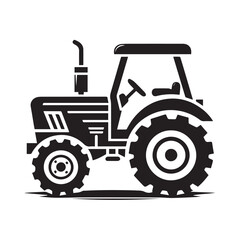 Obraz premium High-Quality black and white Tractor icon Vector Illustrations for Farm and Agriculture Design