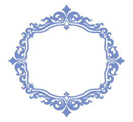round frame with floral pattern