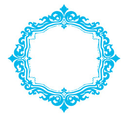 round frame with floral pattern