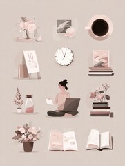 Discover Daily 10-minute Habits for Self-Improvement With a Clean and Minimal Infographic to Enhance Your Routine and Well-Being
