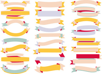 Obraz premium ribbon banner with pastel color vector format