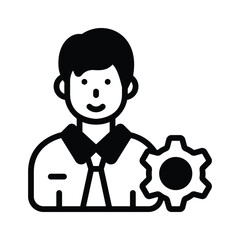 A filled style icon showing confident office manager