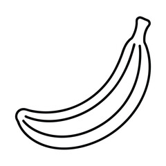 A sleek and simple banana icon in a thin line art style. Perfect for grocery apps, health food blogs, and smoothie recipes. Its clean lines make it a versatile and modern graphic for any project.
