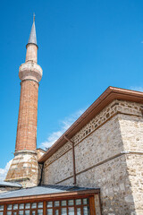 The scenic views of Eşrefoğlu Mosque, which is a 13th-century mosque situated  north of the Beyşehir Lake and the wooden columns are made of cedar in Beyşehir, Konya, Turkey