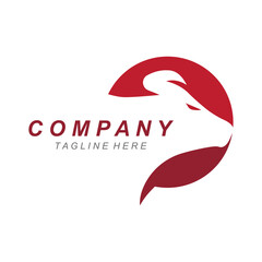 Bull horn logo vector template