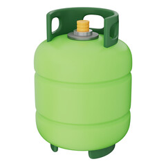 Gas tank fuel cylinder green energy eco-friendly propane LPG clean fuel 3D illustration