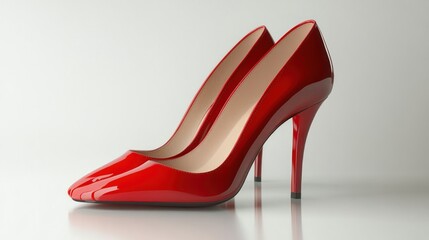 Red high-heeled shoes