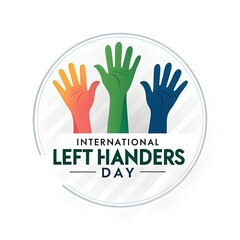 Obraz premium International left-handers day, International left-handers day art, International left-handers day vector illustration 