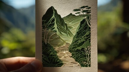 Serene Journey of Self-Discovery: Papercut Art of Machu Picchu's Ancient Wisdom