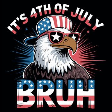 Bruh 4th Of July Boys Kids Fourth Of July Bald Eagle