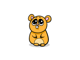 The Tiny Hamster with a Sad Face And Big Eyes
