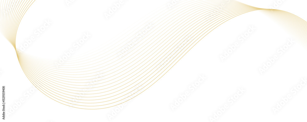 Poster abstract golden linear background. flowing particles future technology concept abstract gradient and