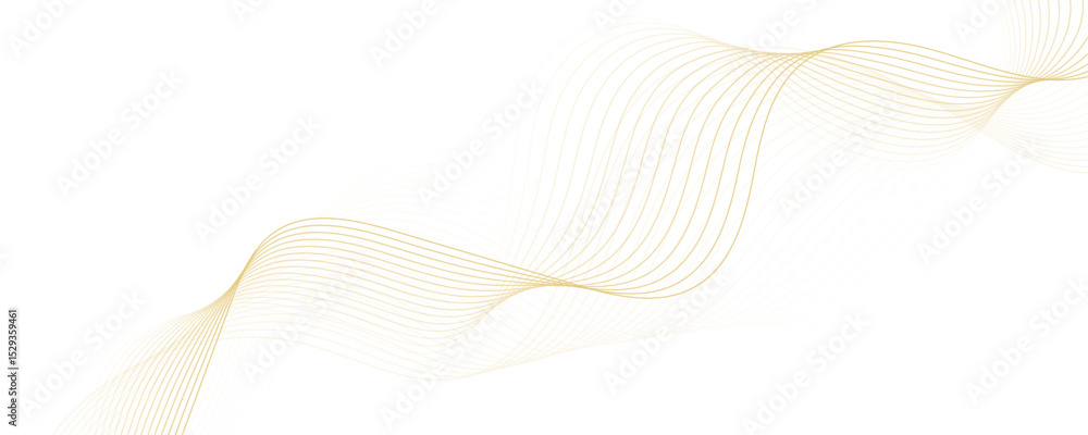 Poster abstract golden linear background. flowing particles future technology concept abstract gradient and