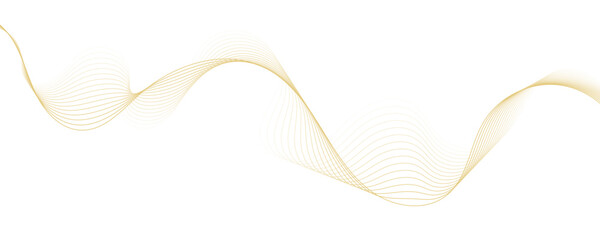 Abstract golden linear background. Flowing particles future technology concept abstract gradient and gold wave curve lines banner.